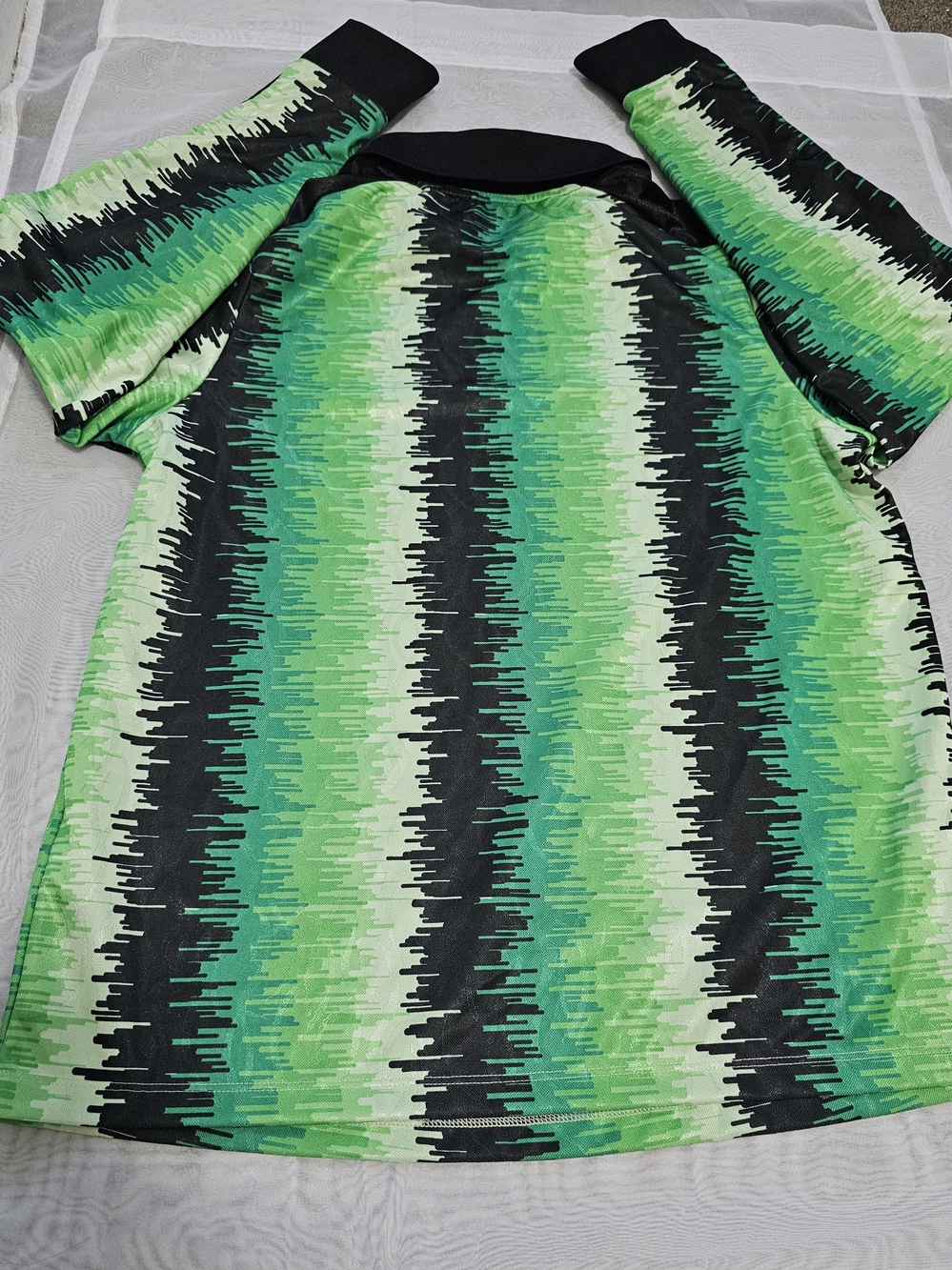 adidas Originals Men’s Long Sleeve Striped Polo Green/Black Logo Size M FM1980 - Picture 3 of 14